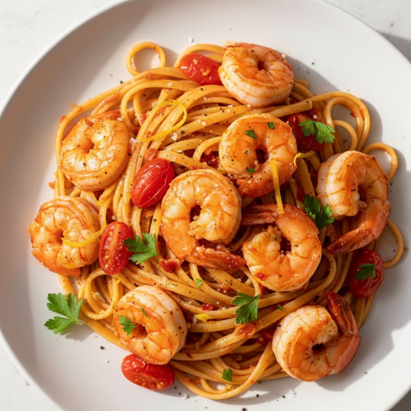 Spicy Calabrian Chili Shrimp Linguine