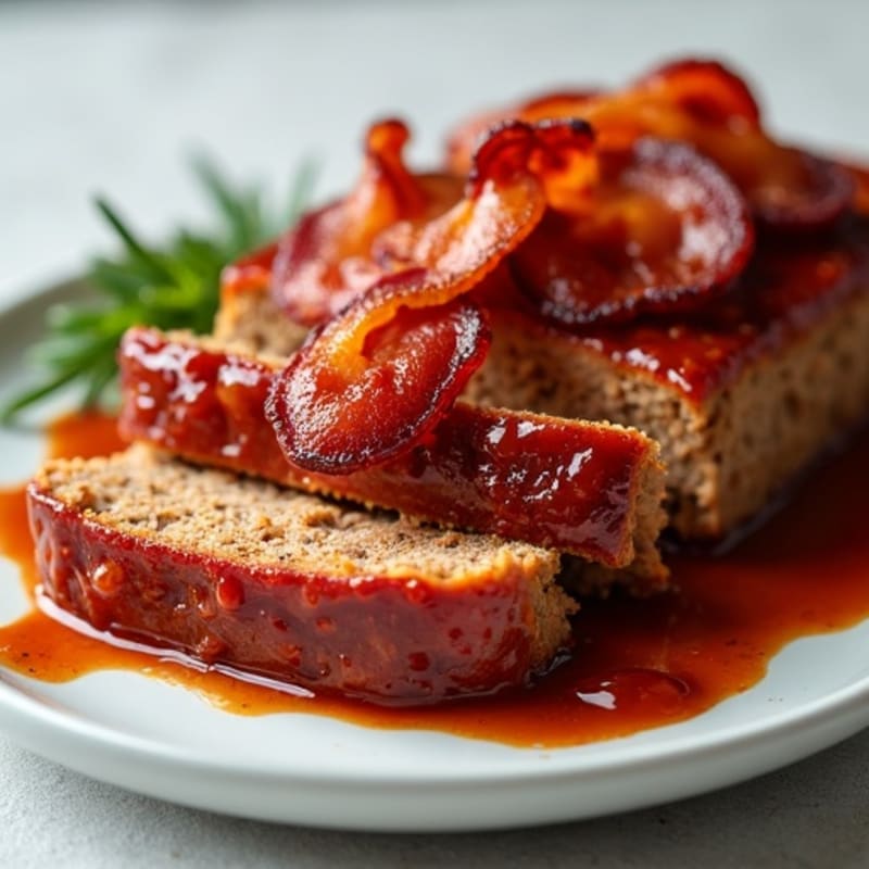 Baked Lean Meatloaf with Smoky BBQ Glaze and Crispy Bacon
