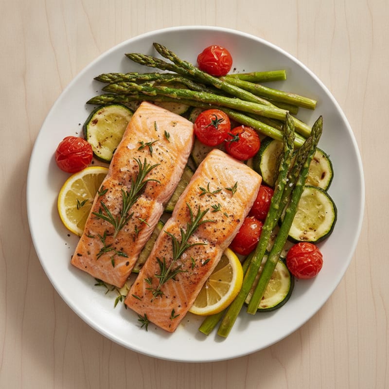 Herb-Roasted Salmon with Garden Vegetables