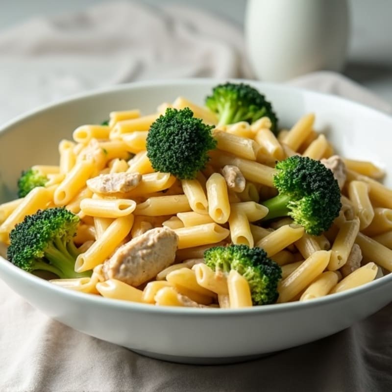 Chicken and Broccoli Pasta with Creamy Garlic Sauce