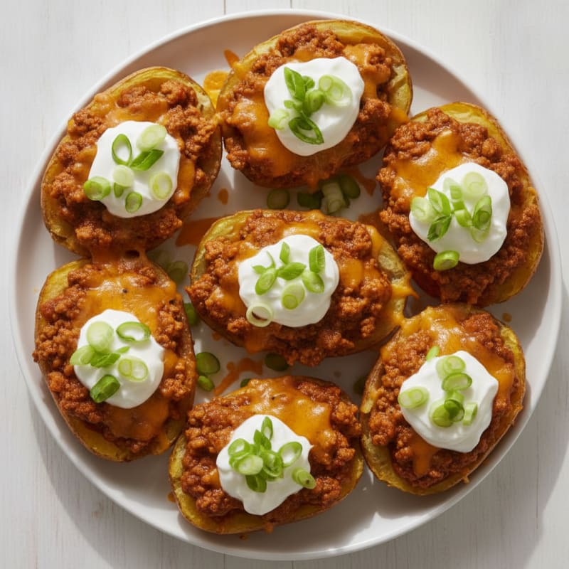 Chili Cheese Potato Skins