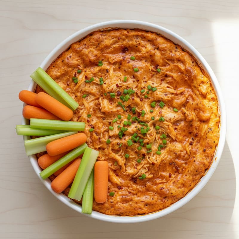 Creamy Buffalo Chicken Dip with Crisp Veggies