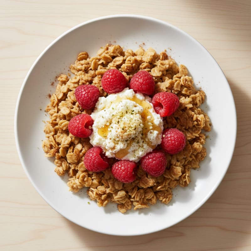 Cottage Cheese and Berry Protein Oats