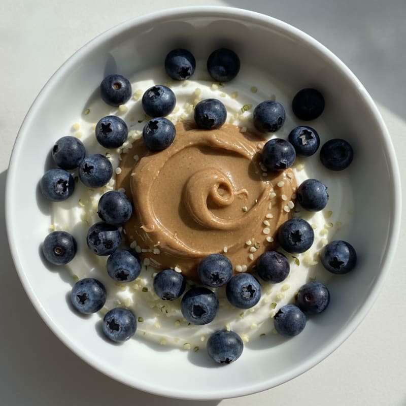 Greek Yogurt Protein Bowl with Almond Butter and Blueberries