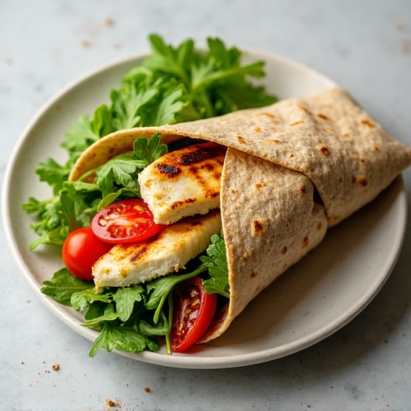 Lemon Herb Grilled Chicken and Crispy Greens Whole Wheat Wrap