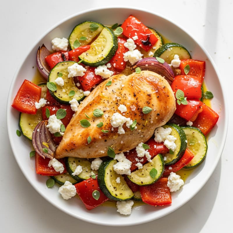 Mediterranean Baked Chicken with Roasted Vegetables