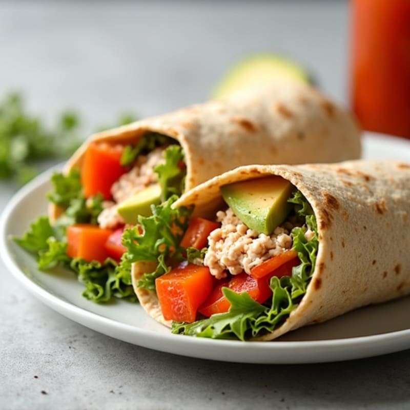 Spicy Tuna and Crunchy Veggie Wraps