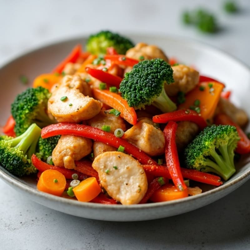 Ginger-Garlic Chicken Stir Fry with Crispy Vegetables