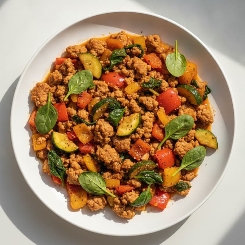 Savory Ground Turkey and Vegetable Skillet