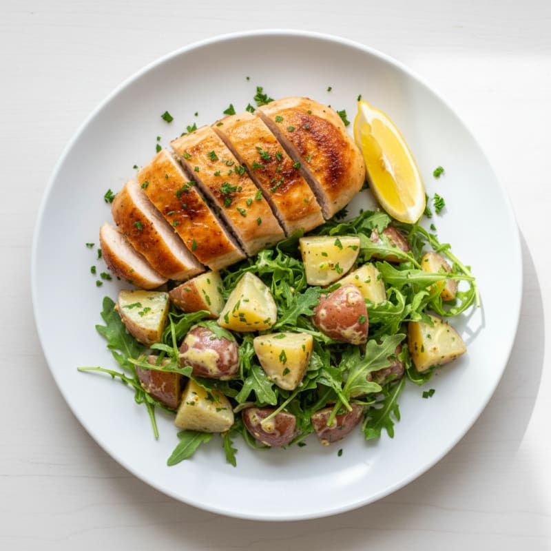 Baked Chicken Breast with Herbed Potato Salad