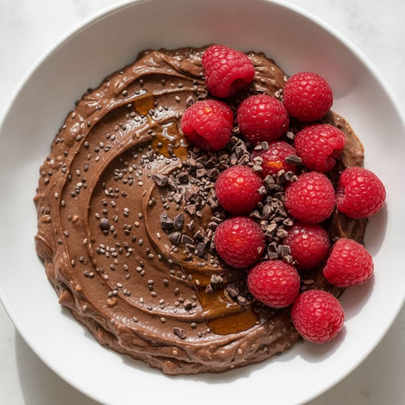 Silky Chocolate Protein Pudding with Chia Seeds