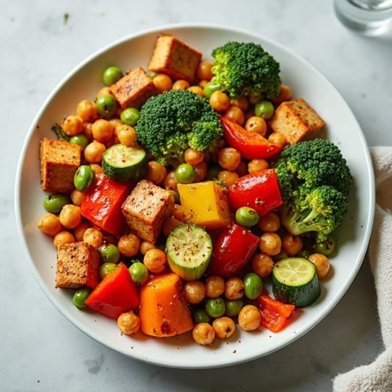Sheet Pan Roasted Vegetables with Crispy Chickpeas