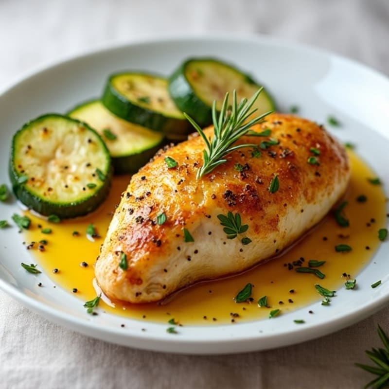 Crispy Roasted Zucchini with Lemon Herb Chicken