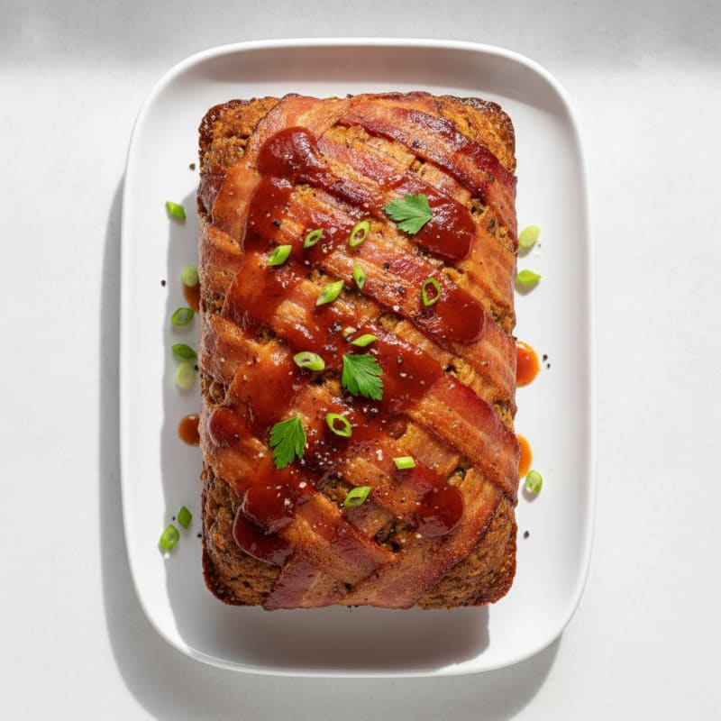 BBQ Bacon-Wrapped Meatloaf with Glaze