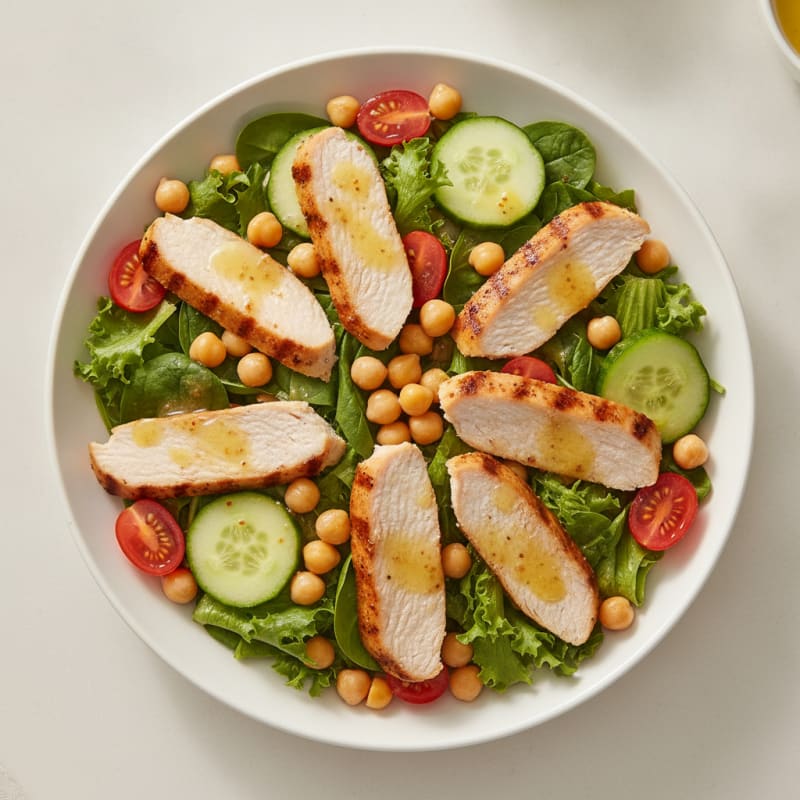 Grilled Turkey Breast Salad with Chickpeas and Lemon Vinaigrette