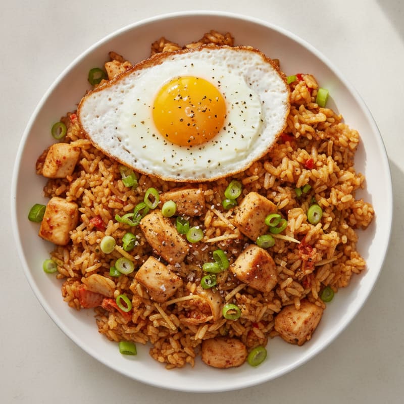 Kimchi Fried Rice with Fried Egg