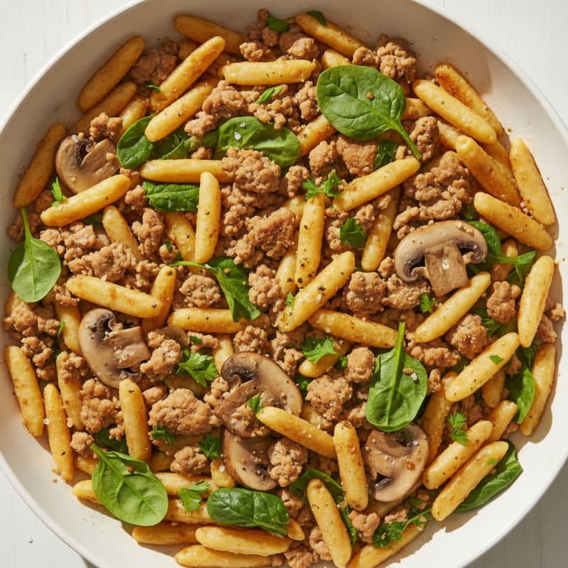 Mushroom and Herb Spätzle Skillet
