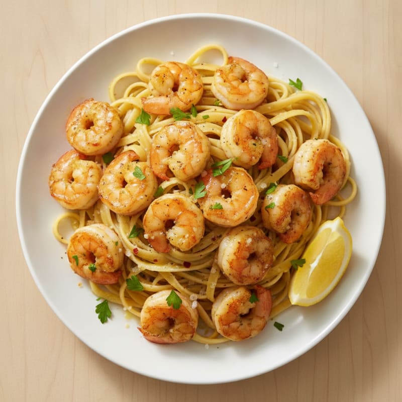 Garlic Butter Shrimp Scampi with Linguine