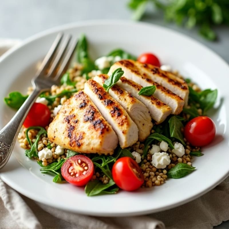 Grilled Chicken and Quinoa Salad with Cherry Tomatoes
