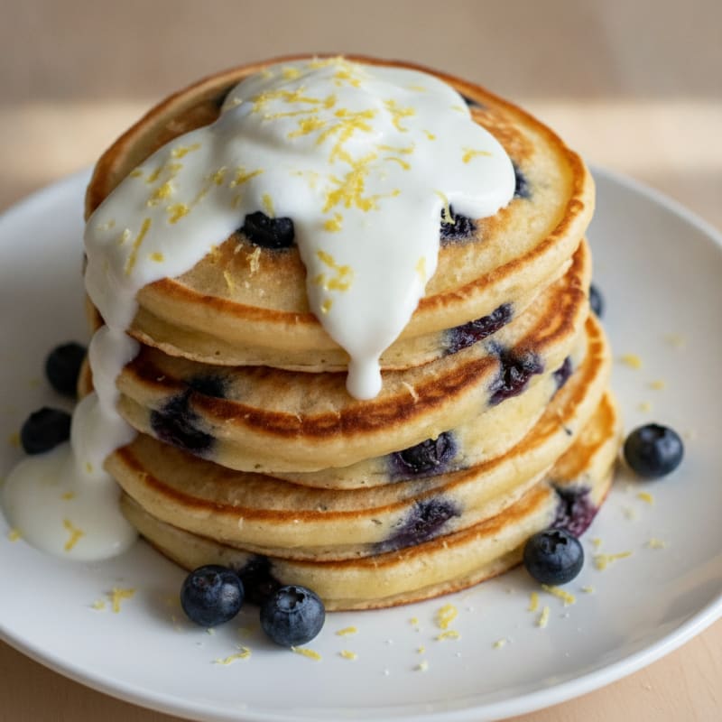 Blueberry Ricotta Pancakes with Lemon Zest