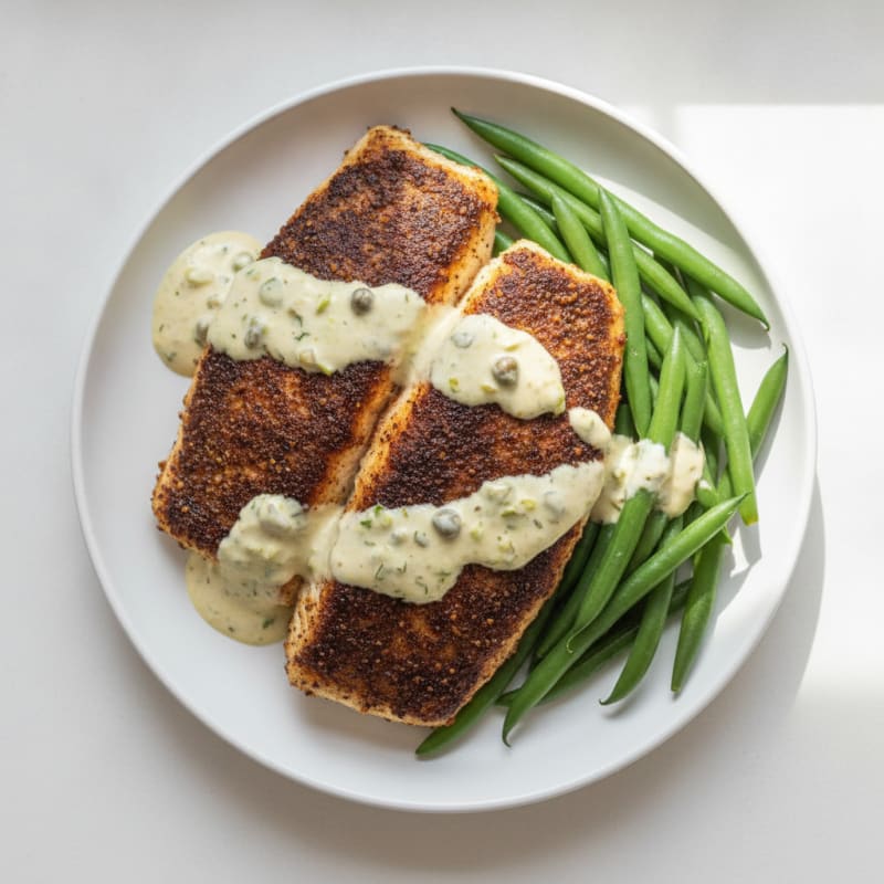 Blackened Catfish with Cajun Remoulade