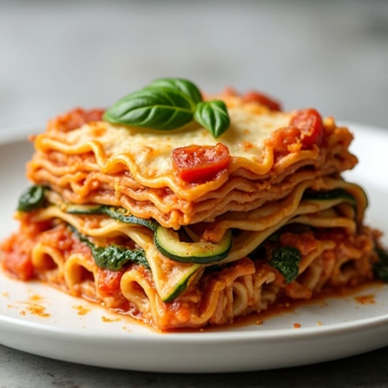 Hearty Lean Ground Turkey and Roasted Veggie Lasagna