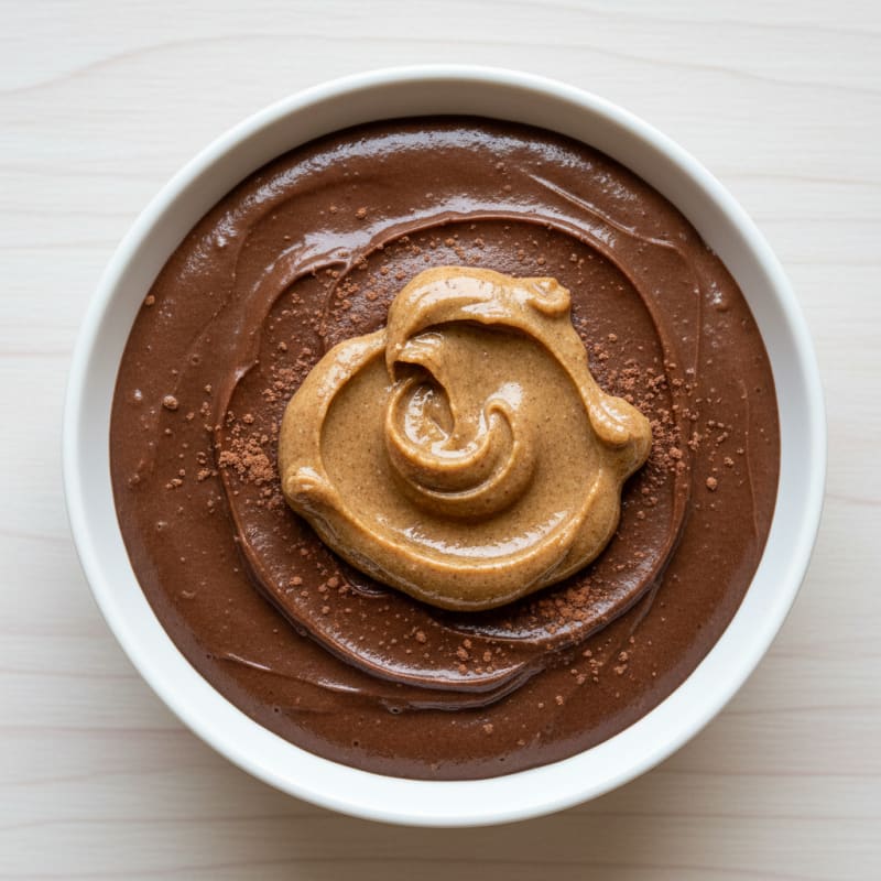 Creamy Vegan Chocolate Protein Pudding with Almond Butter