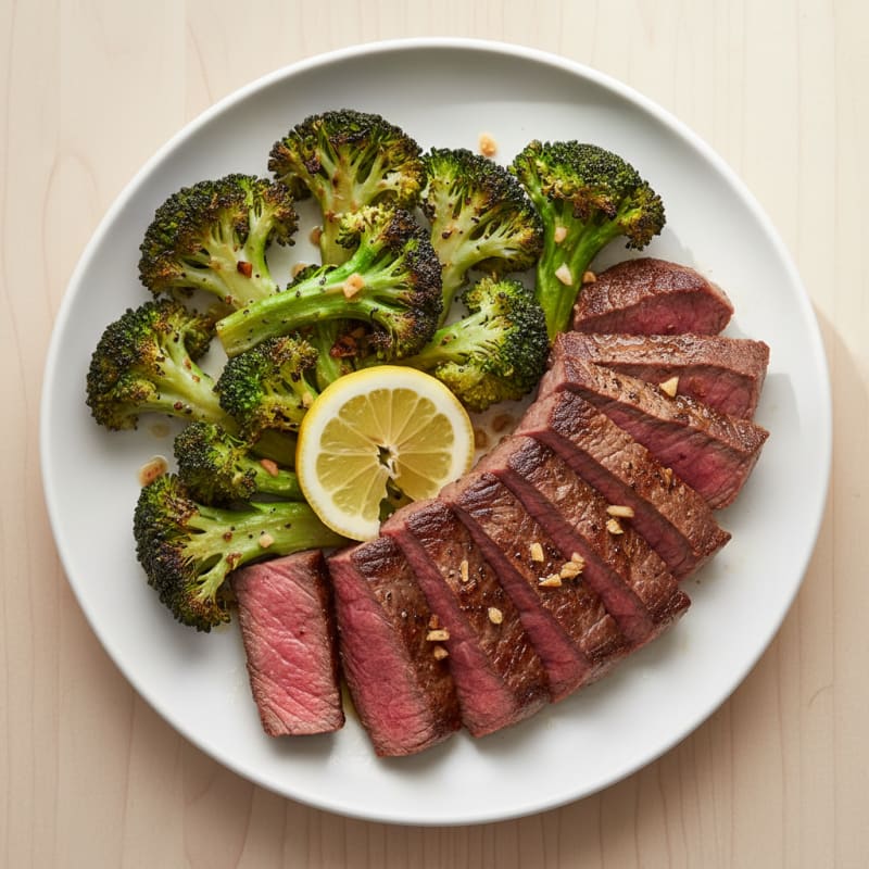 Seared Lean Beef with Roasted Broccoli