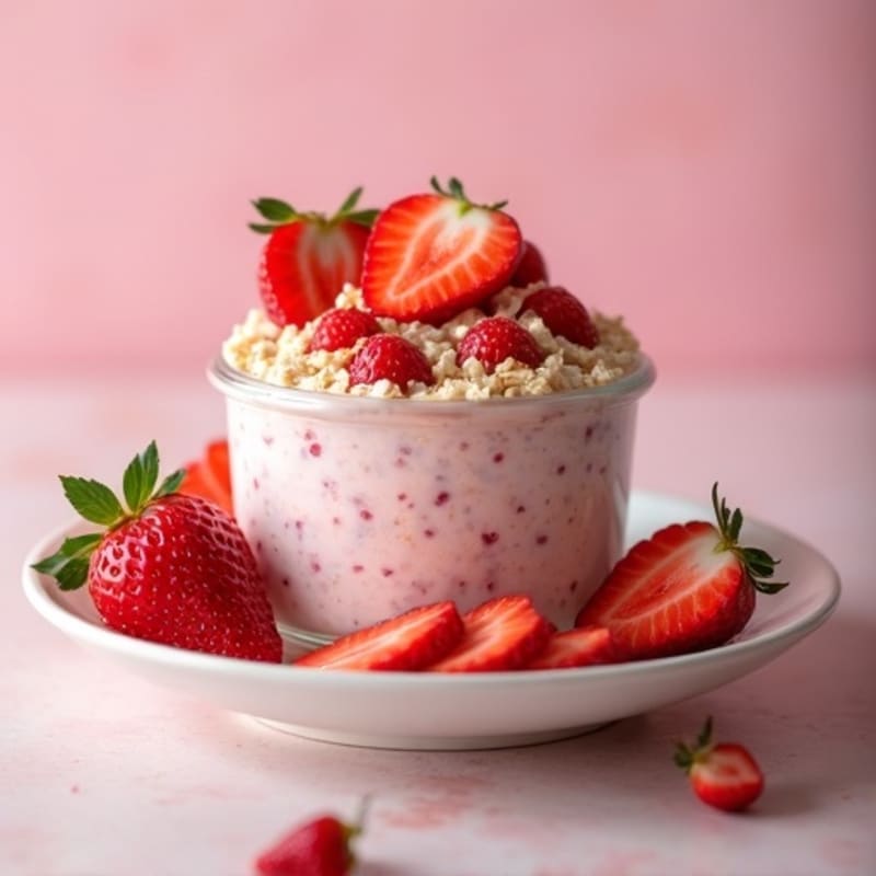 Strawberry Shortcake Protein Overnight Oats