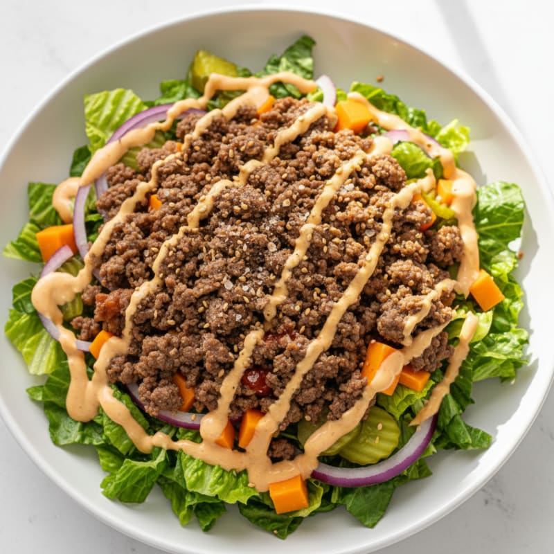 Ground Beef Big Mac Salad Bowl