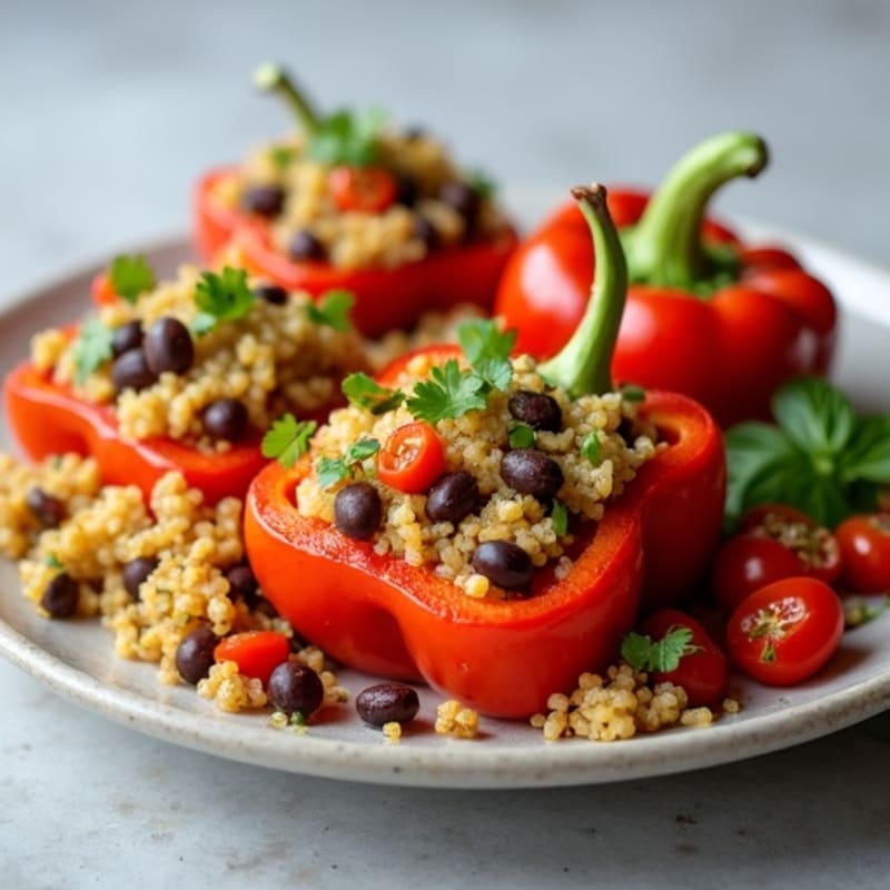Roasted Zesty Quinoa Stuffed Peppers