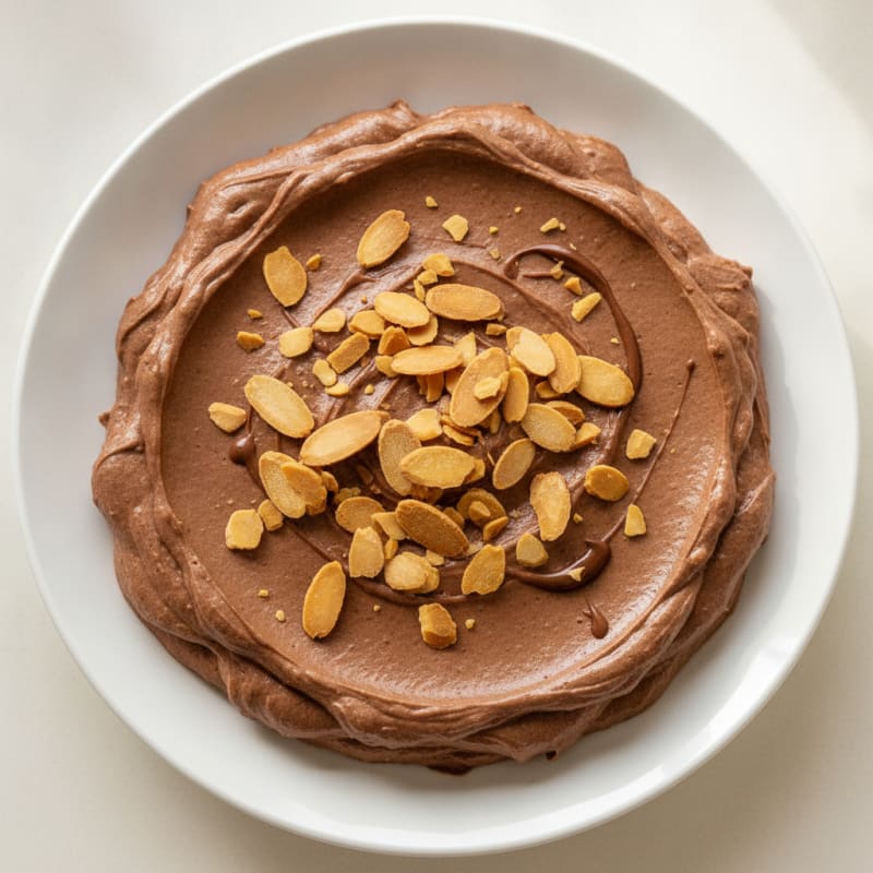 Silky Chocolate Protein Pudding with Toasted Almonds
