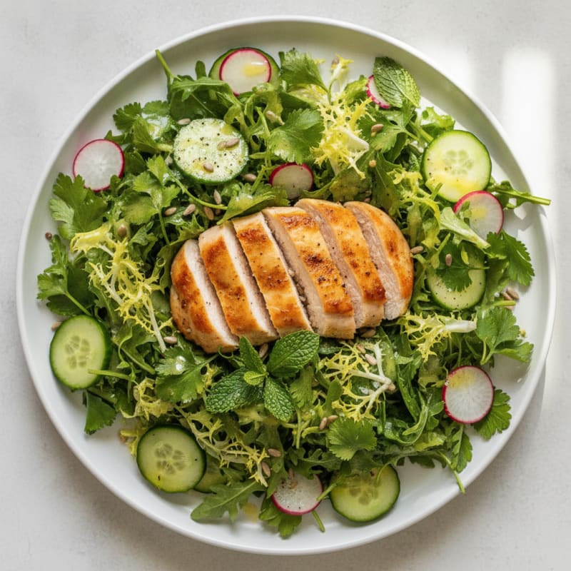 Garden Fresh Herb Salad with Vinaigrette