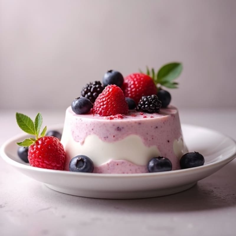 Silky Greek Yogurt with Mixed Berries and Protein Powder