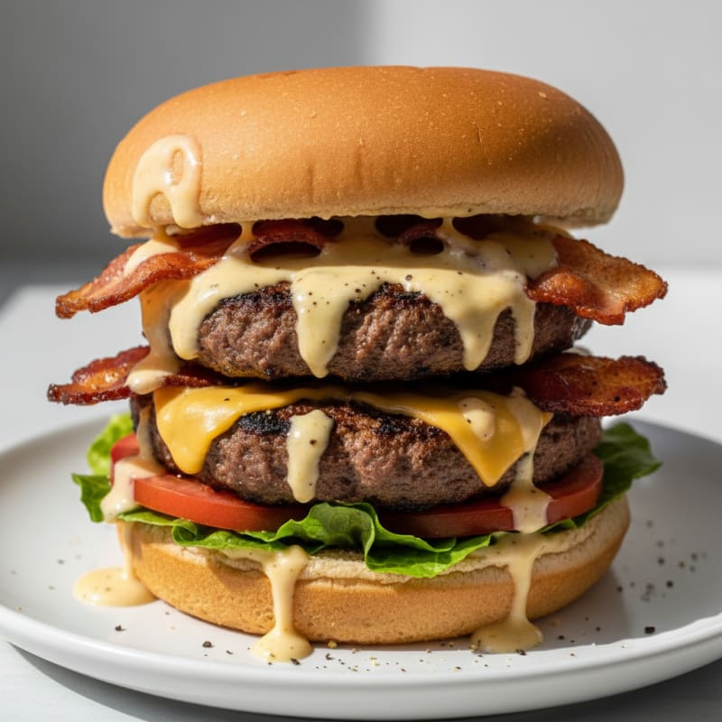 Double Bacon Cheeseburger with Secret Sauce