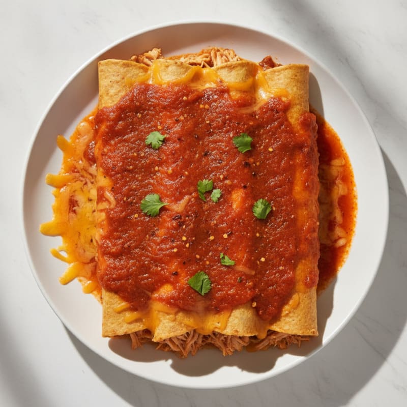 Mexican Chicken Enchiladas with Red Chili Sauce