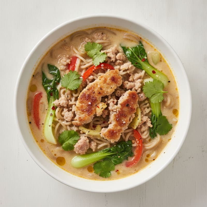 Thai Pork and Vegetable Noodle Soup