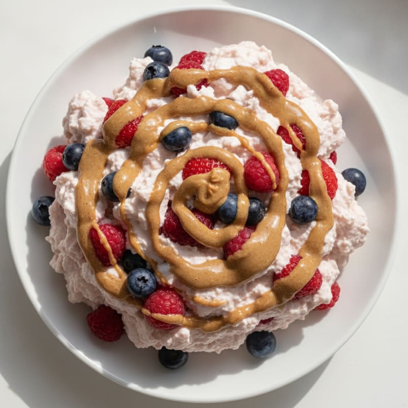 Silky Greek Yogurt Protein Mousse with Mixed Berries