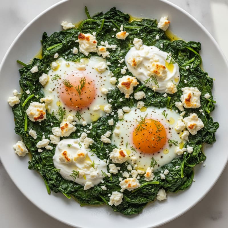 Baked Eggs with Spinach and Feta