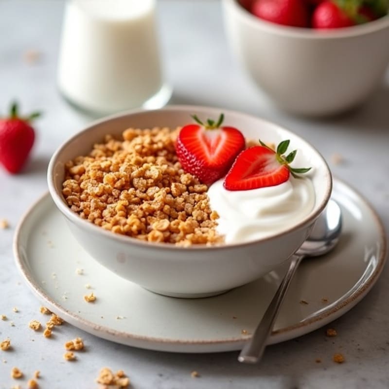 Nutrient-Rich Whole Grain Weetabix with Fresh Strawberries
