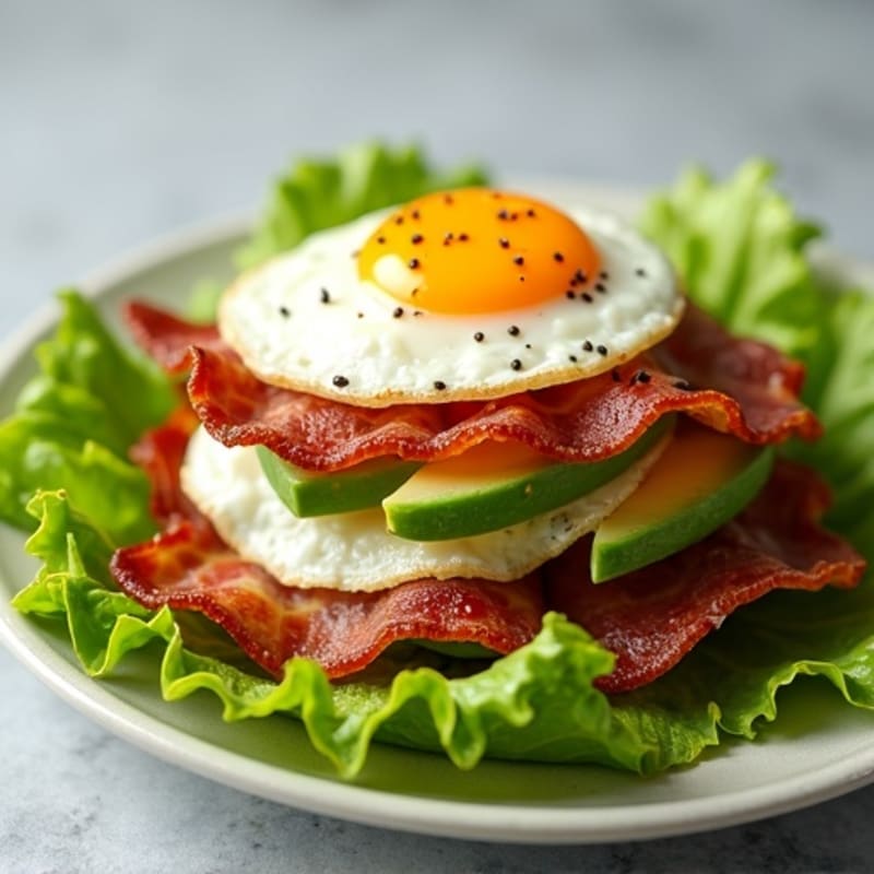 Crispy Turkey Bacon and Avocado Lettuce Stack