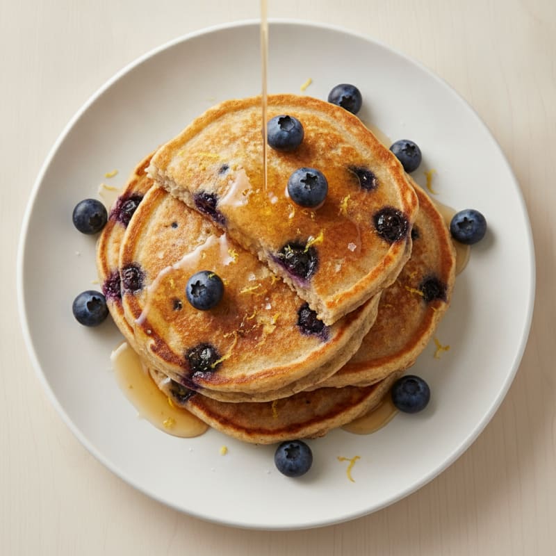 Blueberry Ricotta Pancakes with Lemon Zest