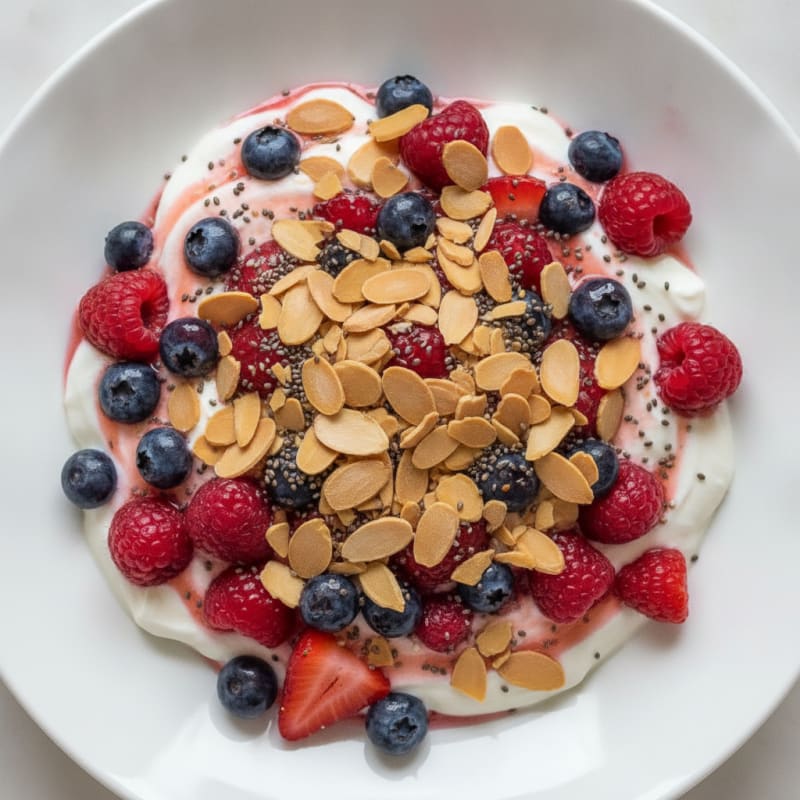 Greek Yogurt Protein Parfait with Mixed Berries