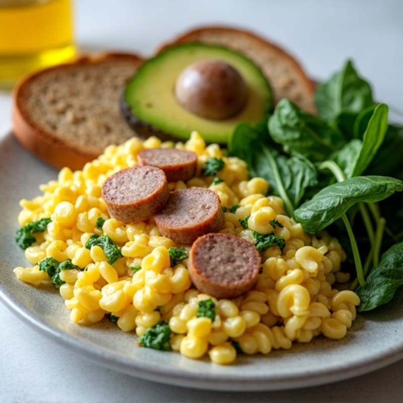 Egg White Scramble with Spinach and Turkey Sausage