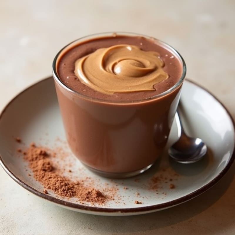 Silky Chocolate Protein Pudding with Almond Butter Swirl