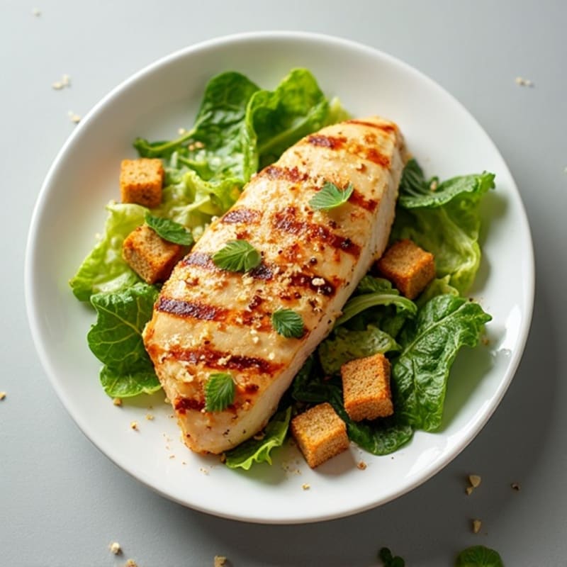 Healthy Grilled Chicken Crispy Caesar Salad