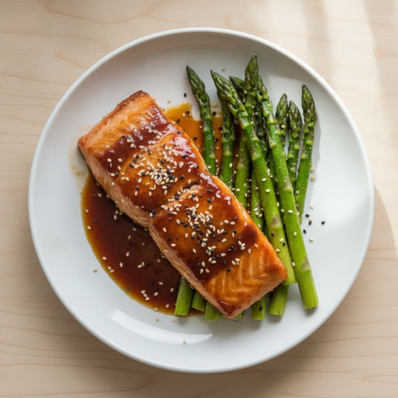 Teriyaki Glazed Salmon with Roasted Asparagus