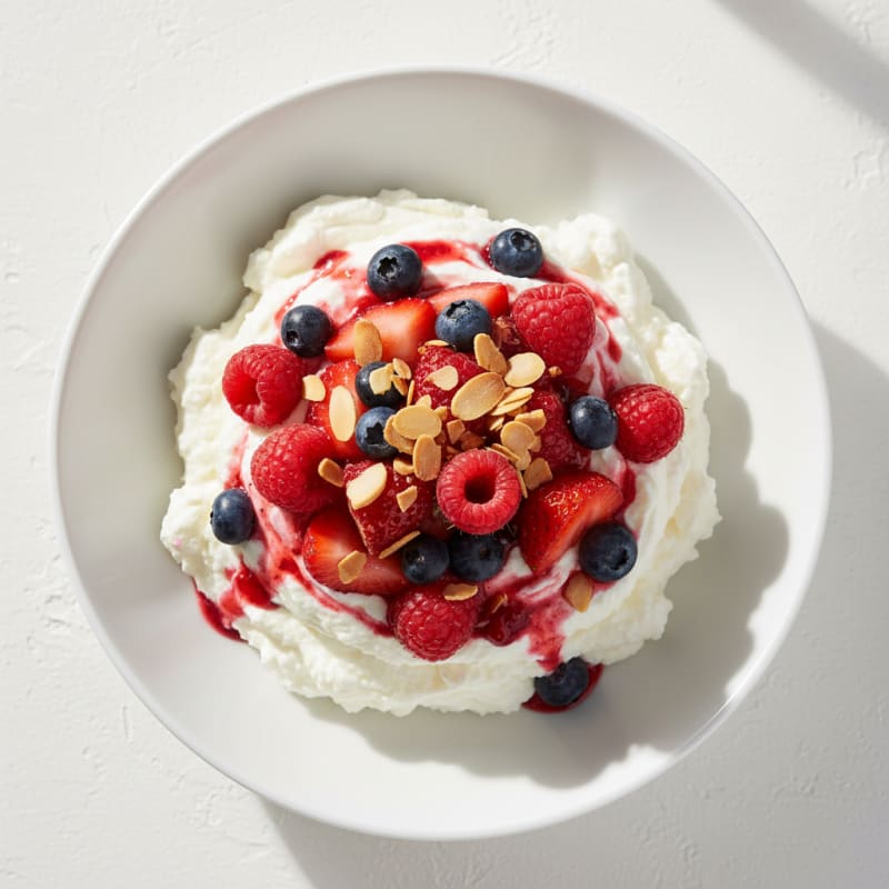 Greek Yogurt Protein Mousse with Mixed Berries