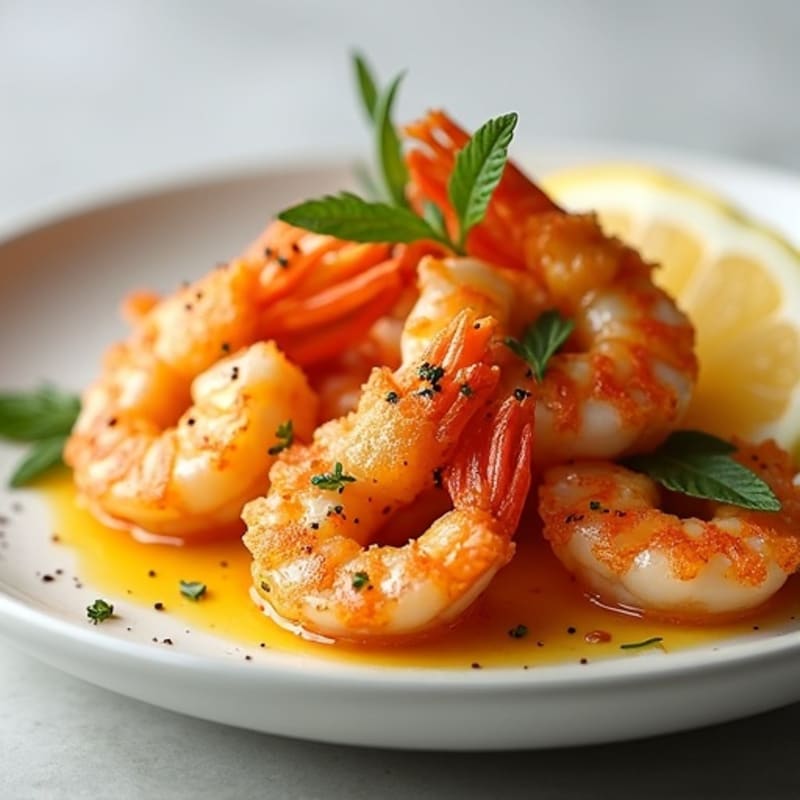 Crispy Pan-Seared Shrimp with Garlic Butter and Lemon