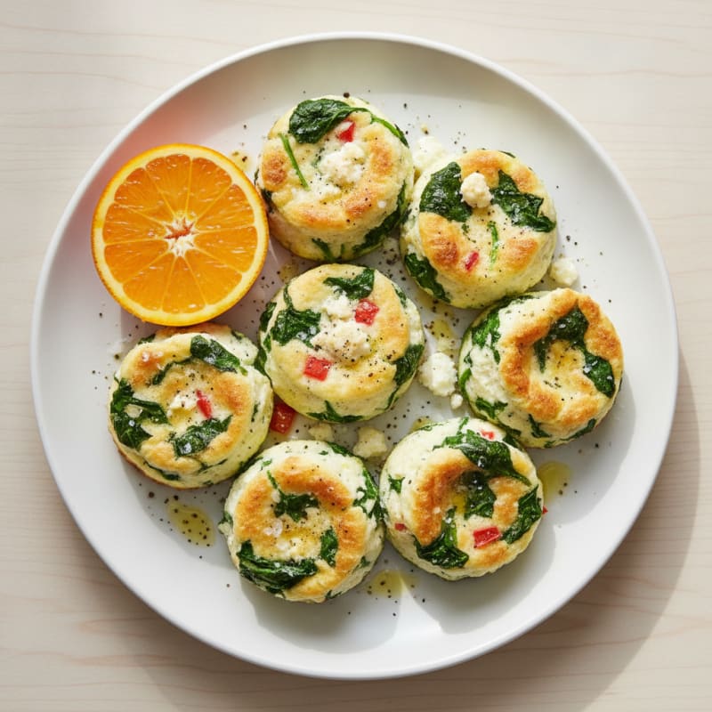 Baked Egg White and Spinach Bites